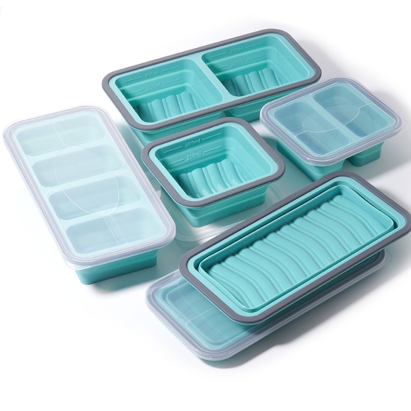 Meal Prep Oven Safe Containers - Kapaklı Silikon Dondurucu Tepsisi, Silikon Dondurucu