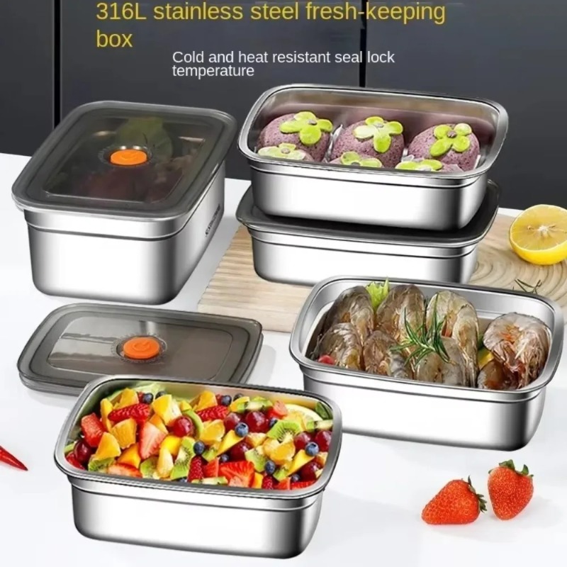 Meal Prep Tupperware - Sızdırmaz Bento Öğle Yemeği Kutusu Paslanmaz