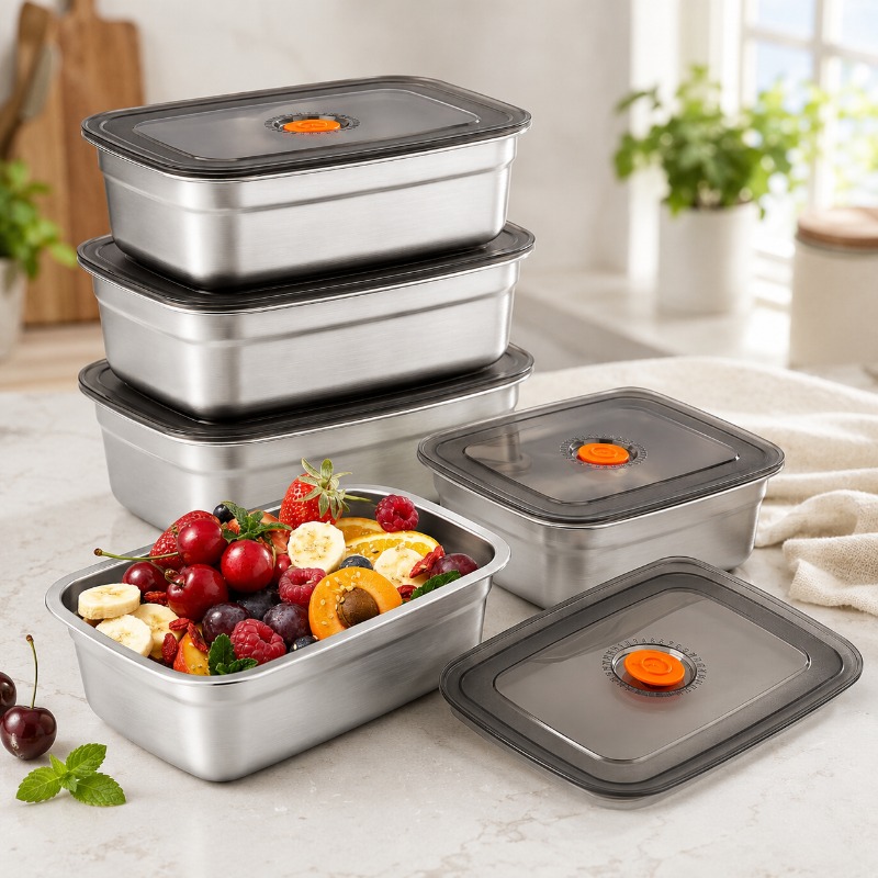 Meal Prep Freezer - Paslanmaz Çelik Büyük Kapasiteli Bento Kutusu