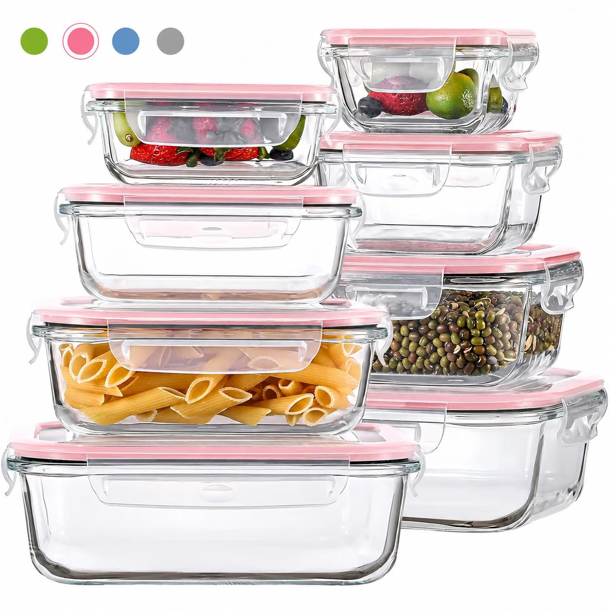Meal Prep Oven Safe Containers - 8/12'li Paket Borosilikat Cam Gıda Saklama