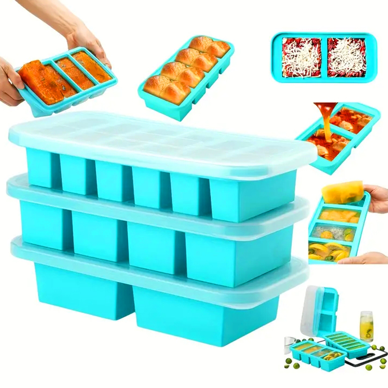 Meal Prep Freezer - 2 veya 3 parçalı silikon dondurucu
