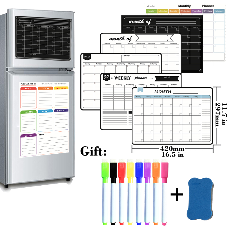 Meal Prep Planner - A3 Boyutu Manyetik Aylık Haftalık Planlayıcı