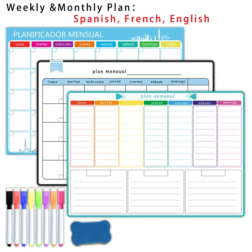 Meal Prep Planner - A3 Boyutunda Manyetik Haftalık ve Aylık