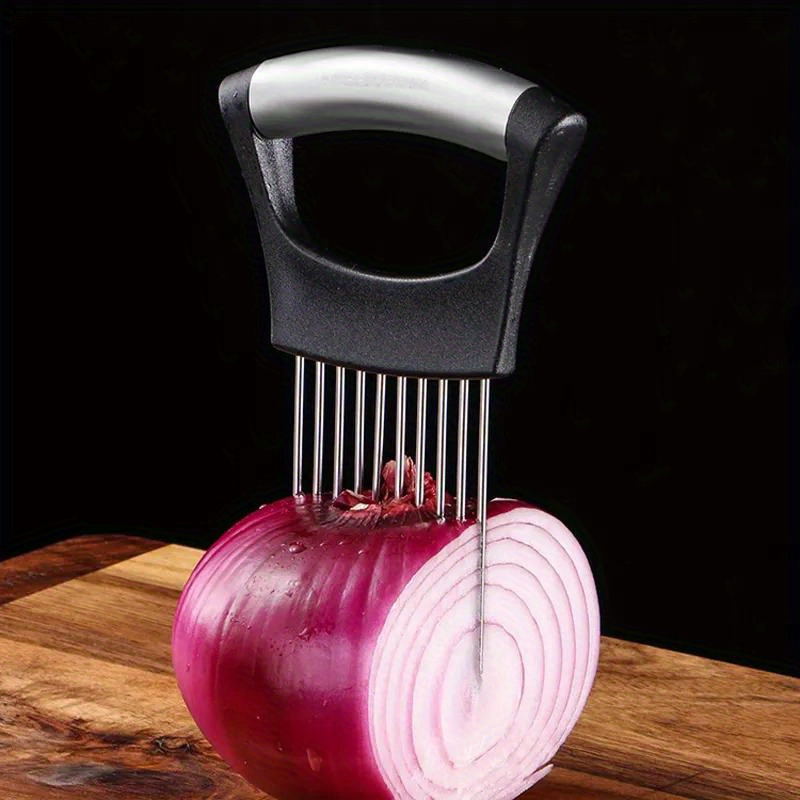 Onion Holder Slicer - Paslanmaz Çelik Soğan Kesici Tutucu Gıda