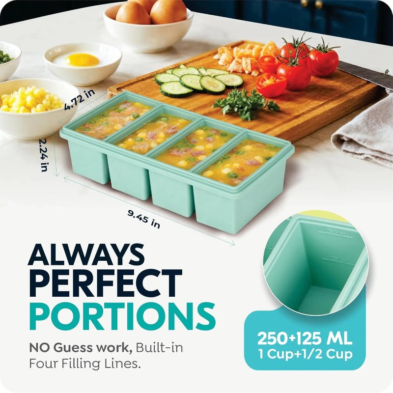 Meal Prep Freezer - 1000ml Silikon Dondurucu Çorba Kabı Kapaklı