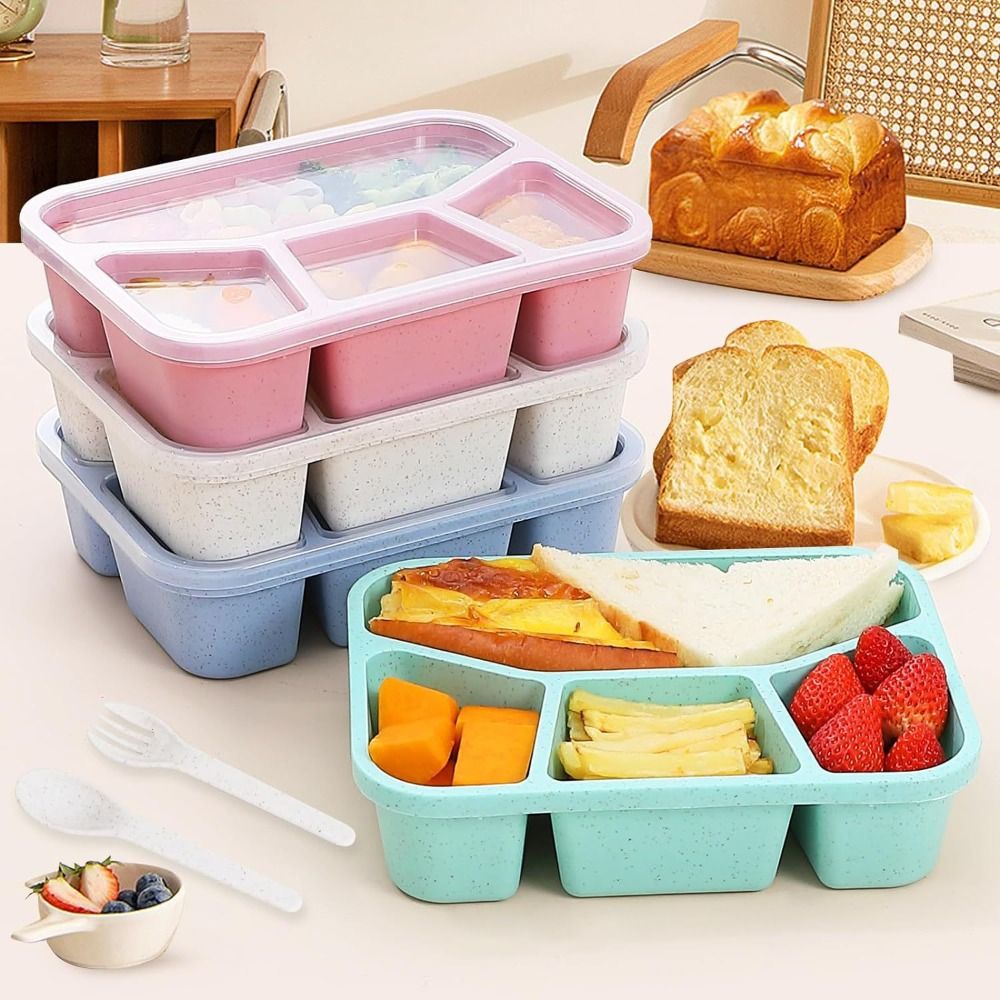 Meal Prep Meal Ideas - 4 bölmeler çocuklar Bento kutusu kullanımlık