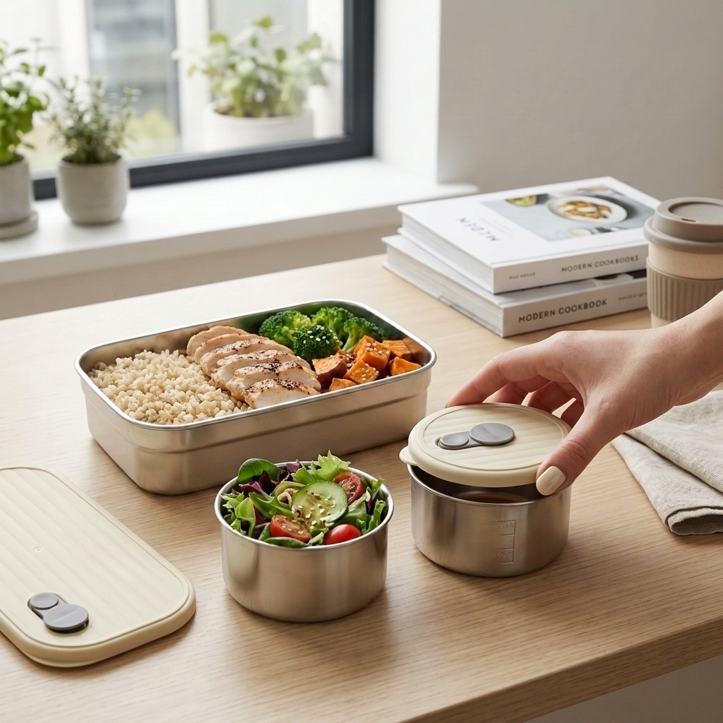 Meal Prep Meal Ideas - Mikrodalgada Kullanılabilir 304 Paslanmaz Çelik Bento