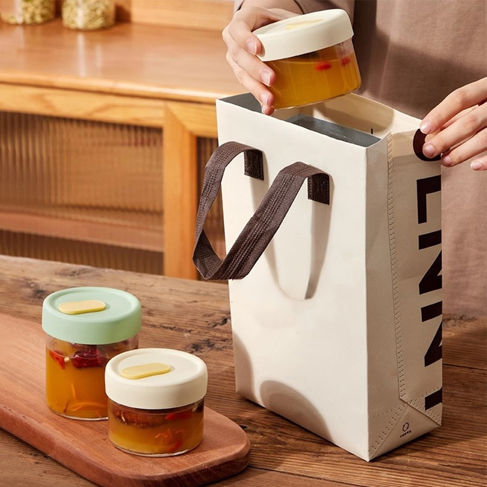 Meal Prep Oven Safe Containers - Şeffaf Cam Kavanozlar Kemik Suyu Dondurucu