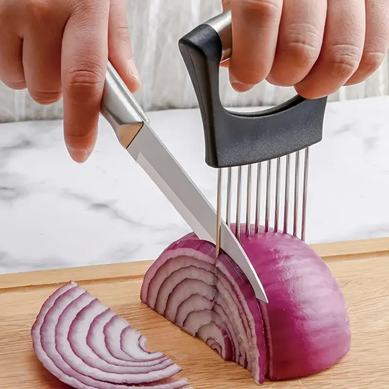 Onion Holder Slicer - Paslanmaz Çelik Soğan İğnesi Dilimleyici Soğan