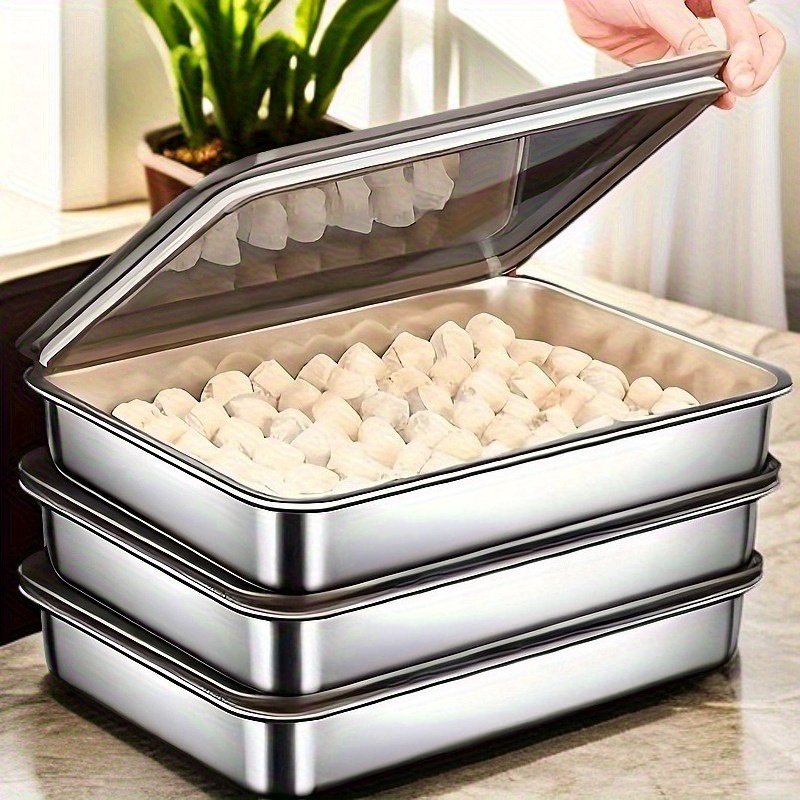 Meal Prep Menu - 3 adet Büyük Paslanmaz Çelik Kapaklı