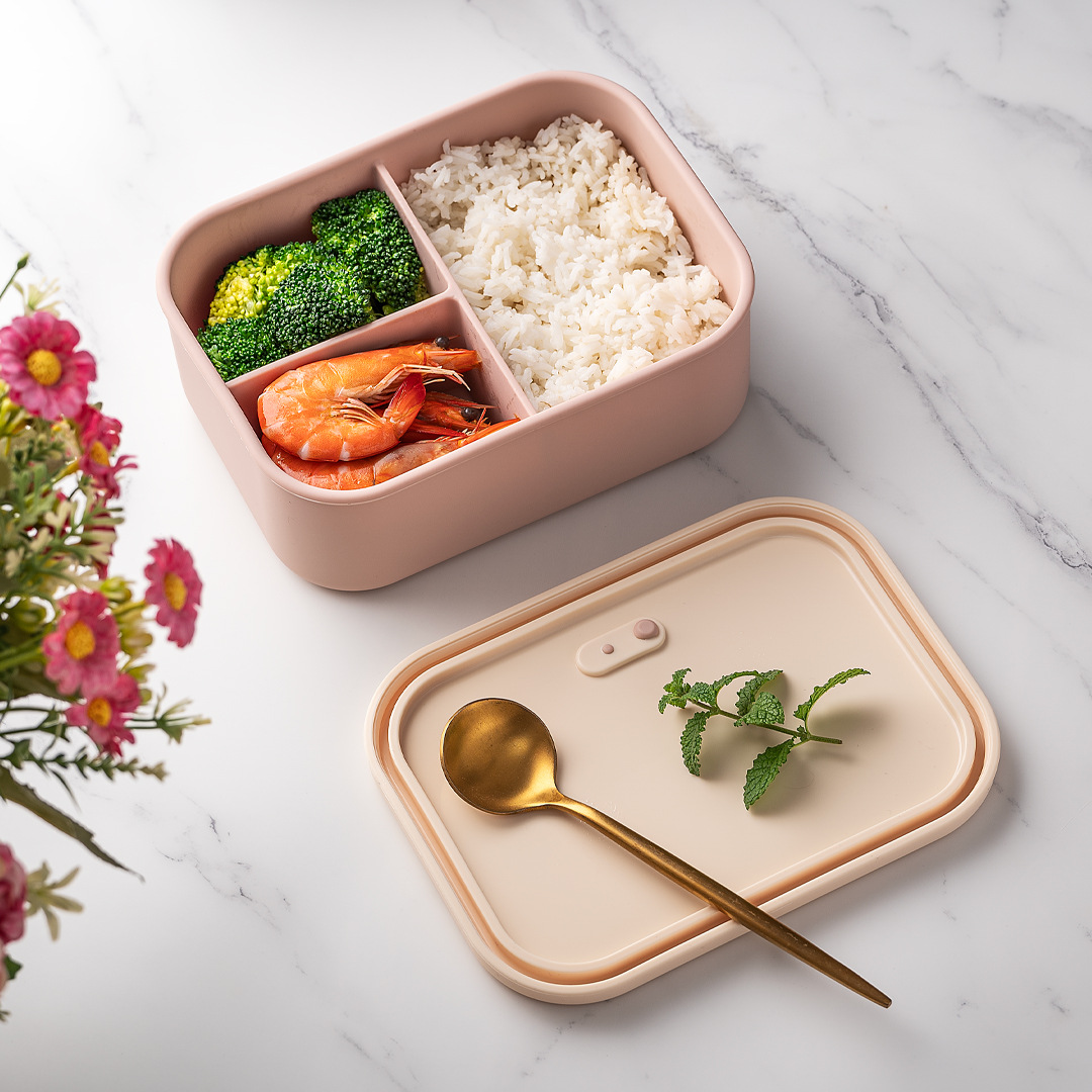 Meal Prep Meal Ideas - 700ml/1300ml Silikon Bento Kutusu 3 Bölmeli
