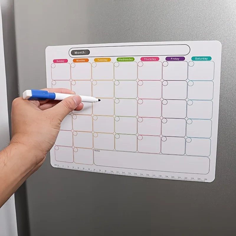 Meal Prep Planner - Buzdolabı Mıknatısı, Aylık ve Haftalık Planlayıcı,
