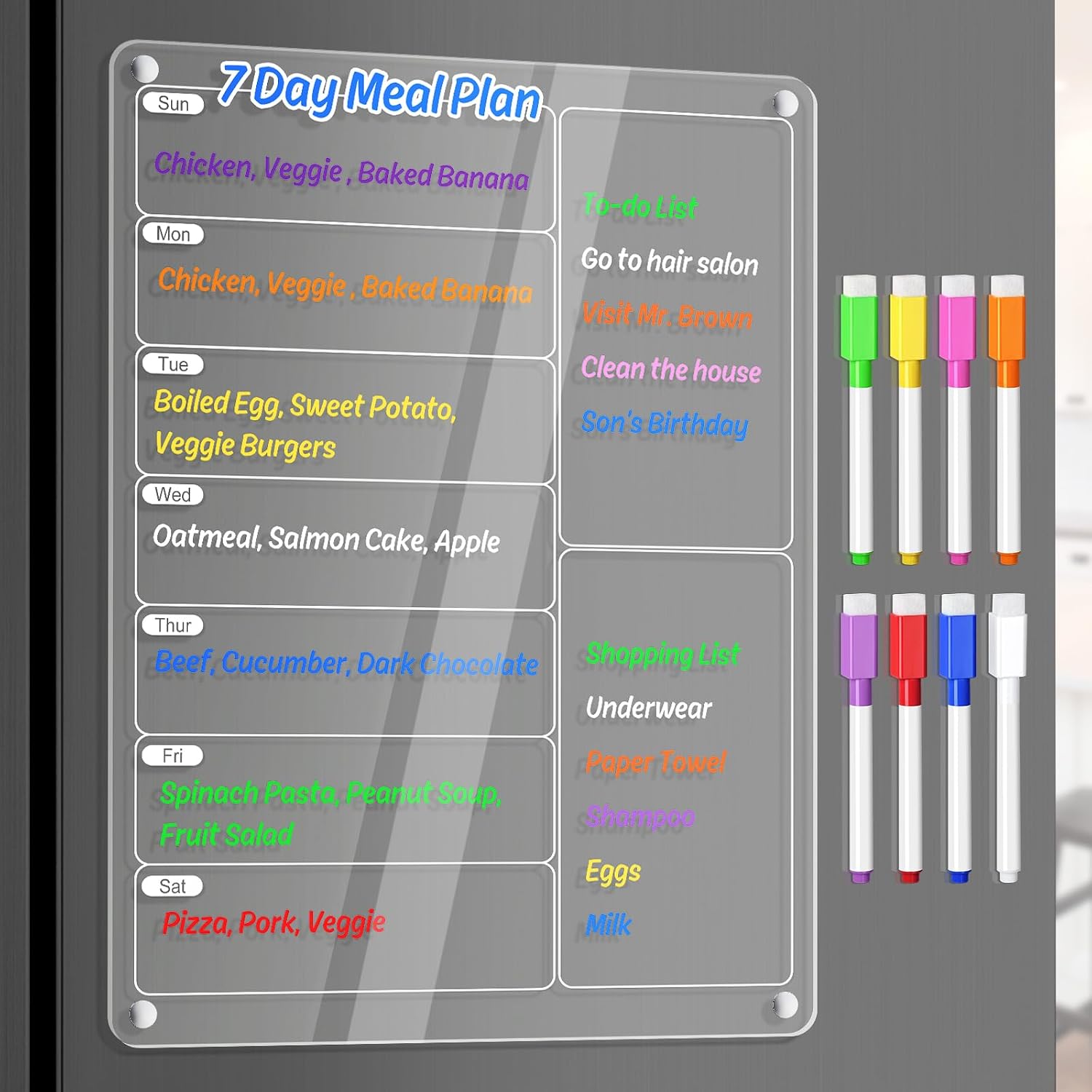 Şeffaf Akrilik Manyetik Buzdol - Meal Prep Planner incelemesi ve fiyatı