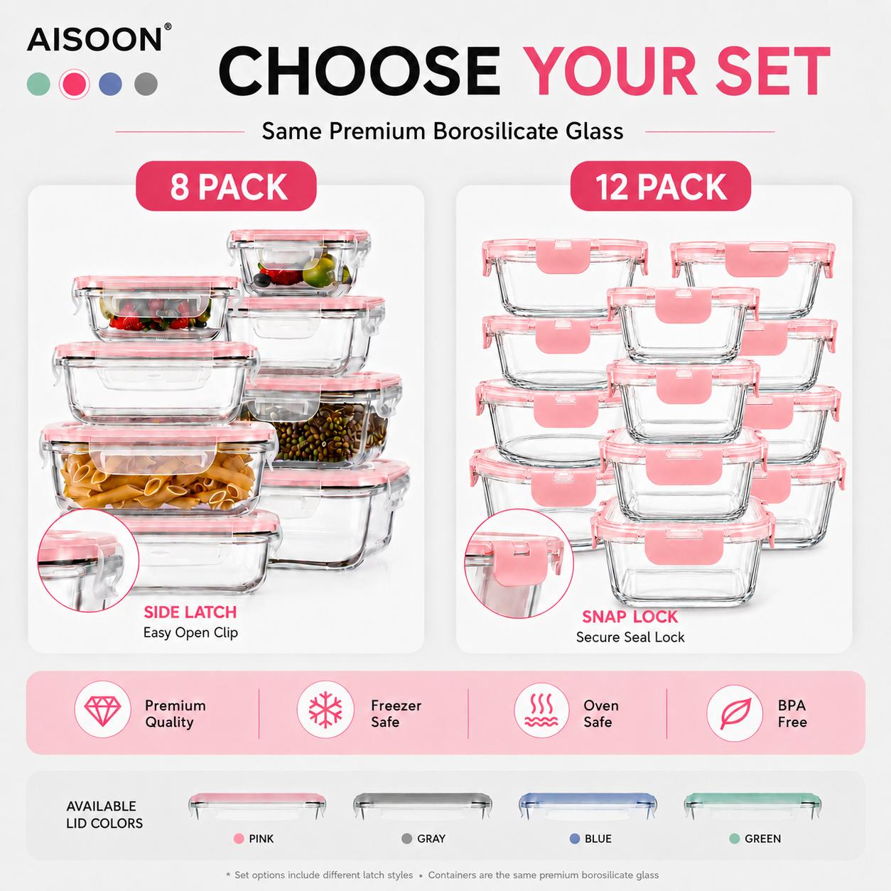 8/12'li Paket Borosilikat Cam  - Meal Prep Oven Safe Containers incelemesi ve fiyatı