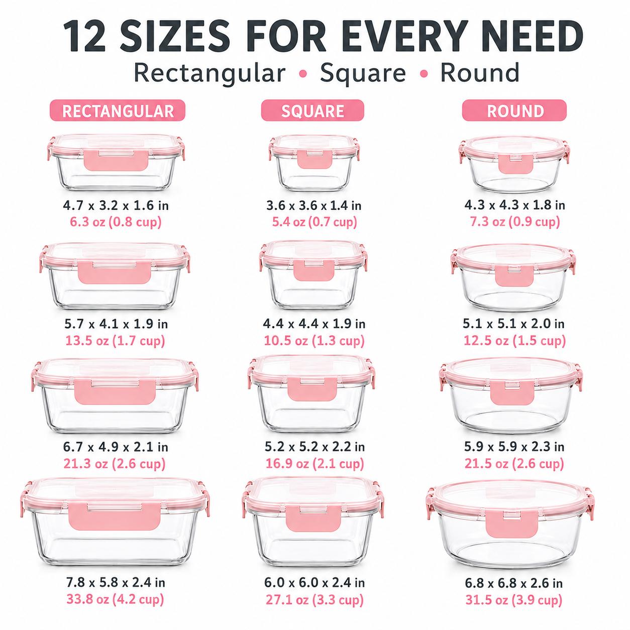8/12'li Paket Borosilikat Cam  - Meal Prep Oven Safe Containers incelemesi ve fiyatı