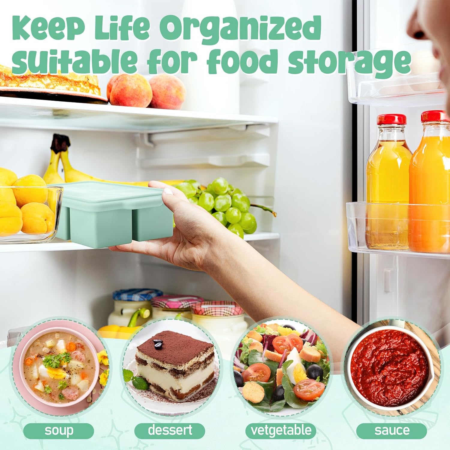 Kapaklı Silikon Dondurucu Teps - Meal Prep Menu incelemesi ve fiyatı