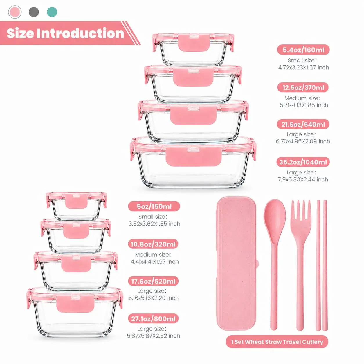 8/12 Parça İstiflenebilir Boro - Meal Prep Oven Safe Containers incelemesi ve fiyatı